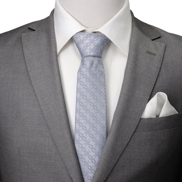 Gray Blue Art Deco Men's Tie Image 2