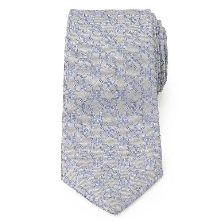 Gray Blue Art Deco Men's Tie Image 3