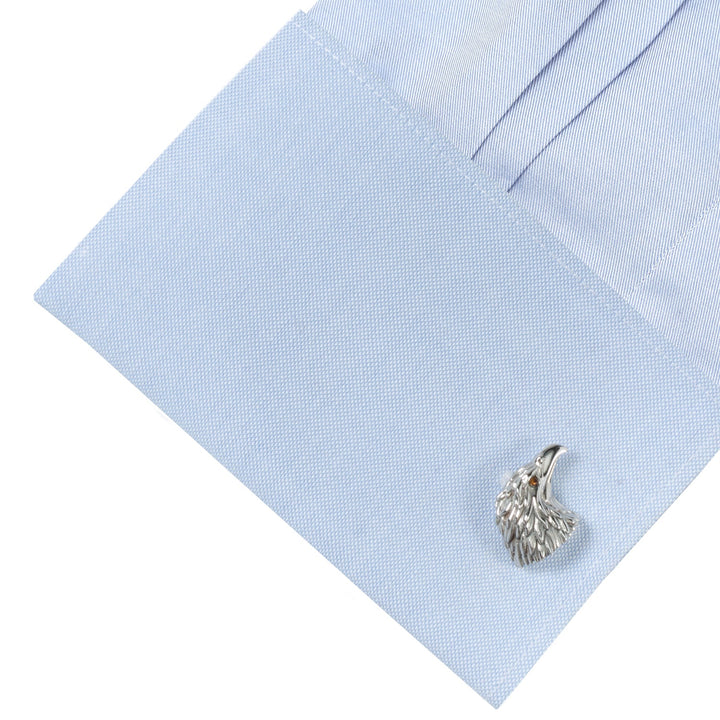 Stainless Steel Eagle Head Cufflinks Image 3