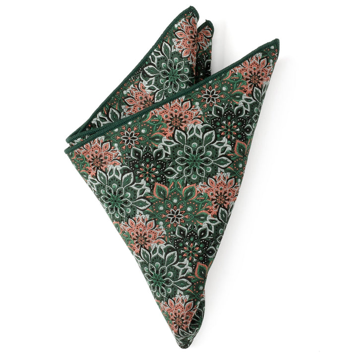 Green Floral Pocket Square Image 3