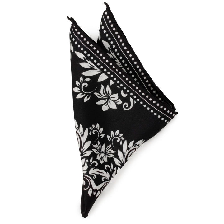 Black/White Men's Silk Pocket Square Image 4