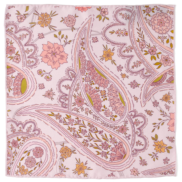 Floral Blush Paisley Pocket Square Image 1