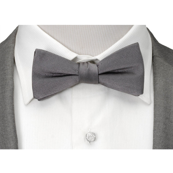 Gray Silk Bow Pre-Tie Image 7