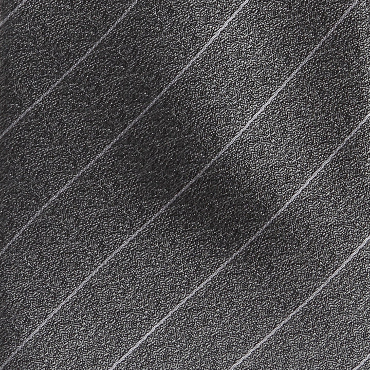 Woven Gray Stripe Men's Tie Image 5