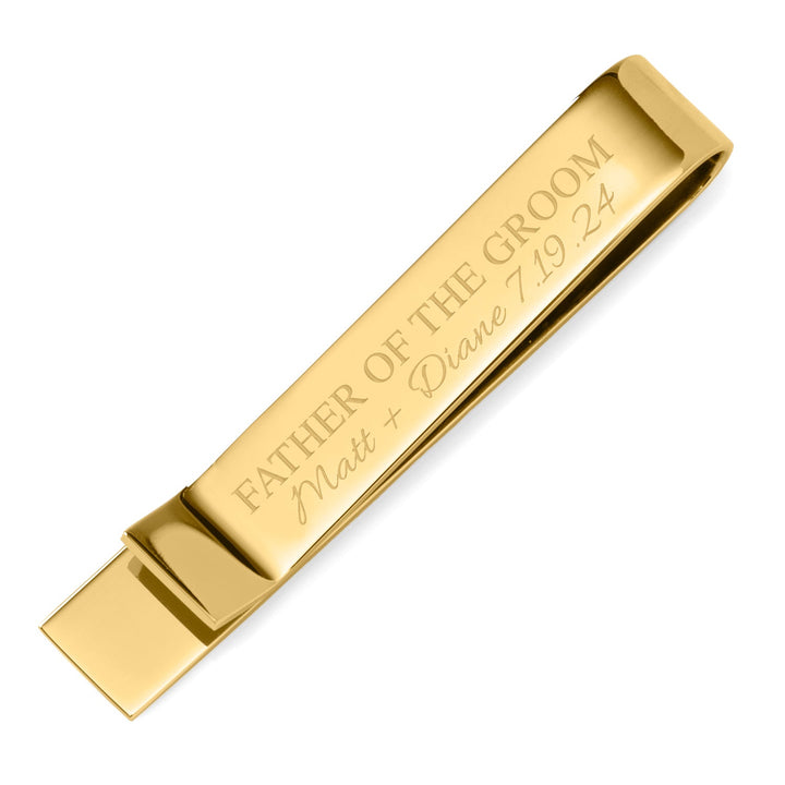 Wedding Party Gold Engravable Tie Bar Image 7