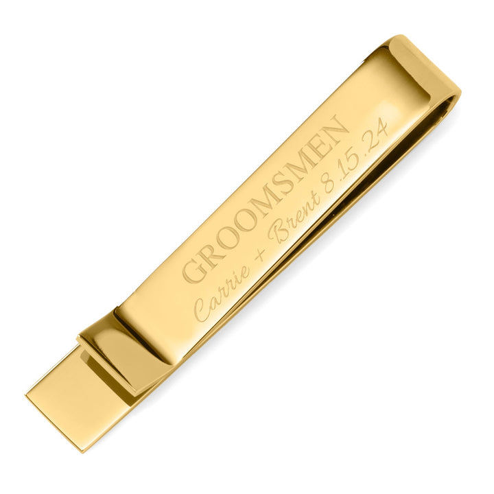 Wedding Party Gold Engravable Tie Bar Image 9