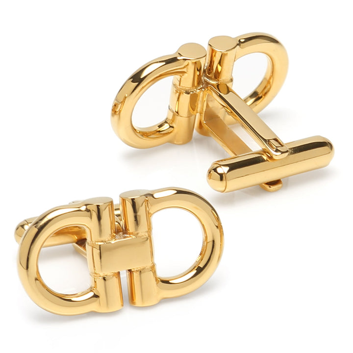 Horse Bit Gold Stainless Steel Cufflinks Image 2