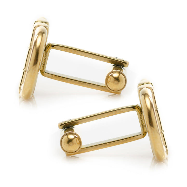 Horse Bit Gold Stainless Steel Cufflinks Image 3