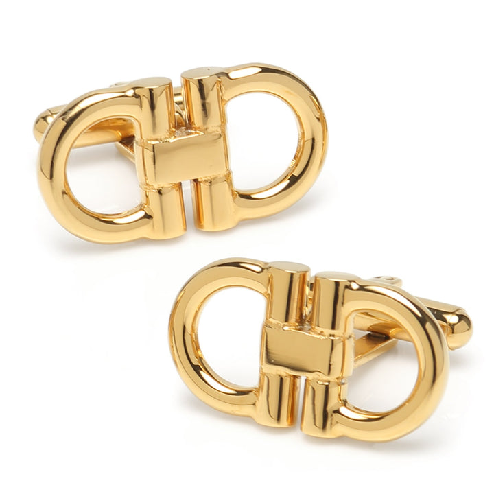 Horse Bit Gold Stainless Steel Cufflinks Image 1