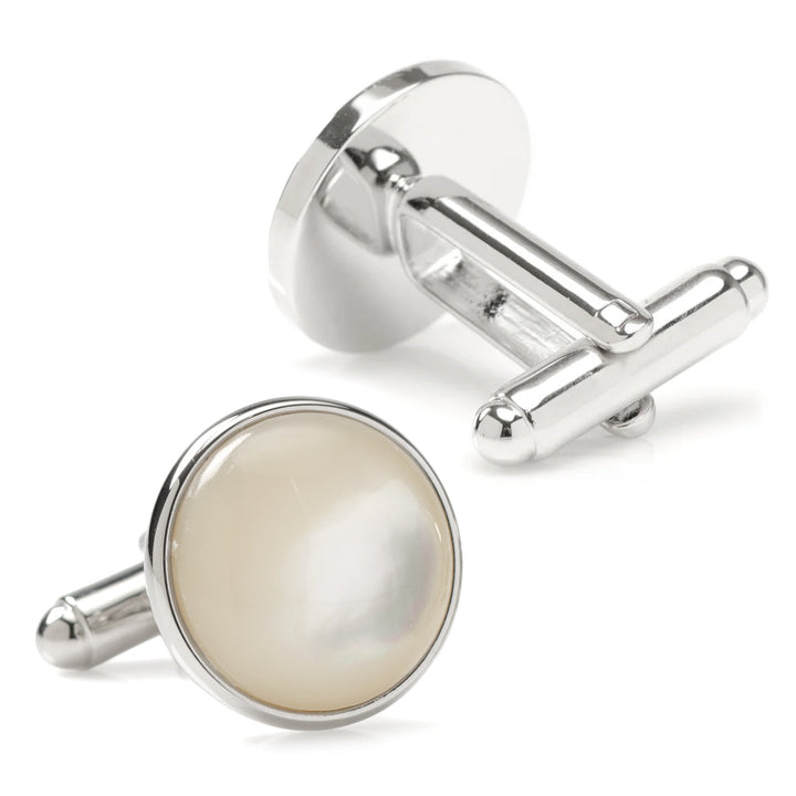 Silver and Mother of Pearl Cufflinks Image 3