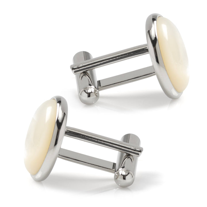 Silver and Mother of Pearl Cufflinks Image 4