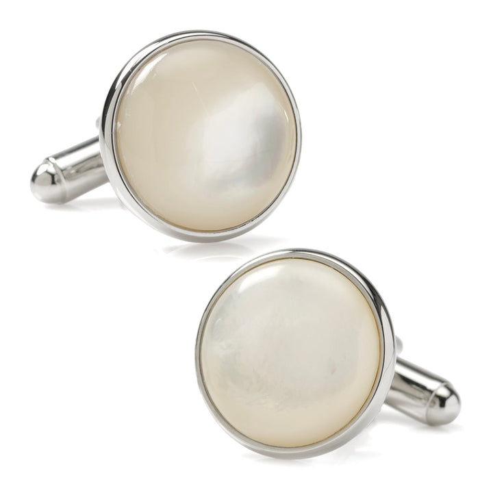 Silver and Mother of Pearl Cufflinks Image 1