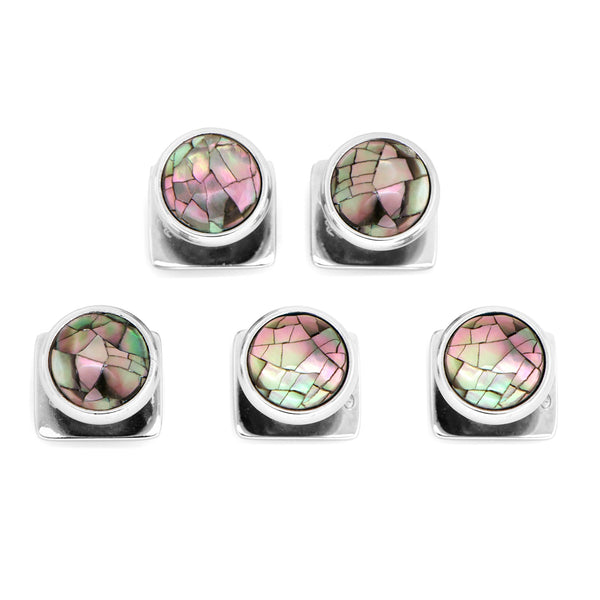 Mosaic Smoke Mother of Pearl Studs Image 1