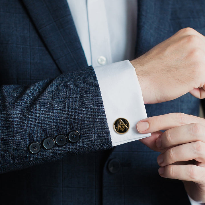 Masonic Lodge Gunmetal Cufflinks Image 2