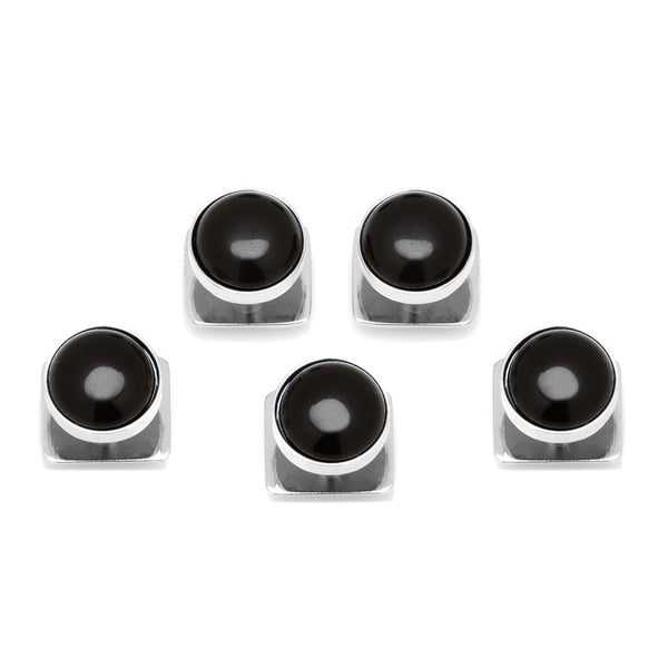 Silver and Onyx Studs Image 1