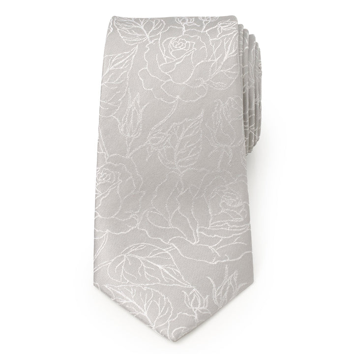 Floral Gray Men's Tie Image 3