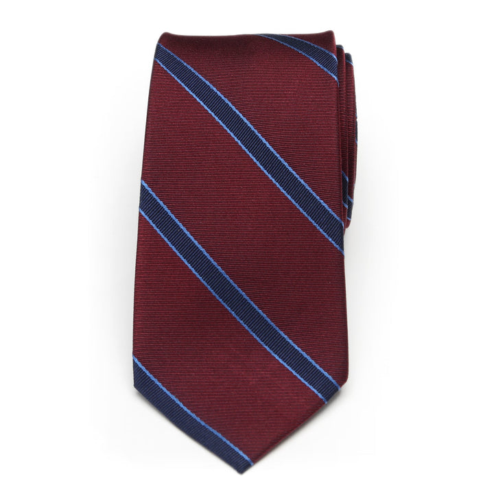 The Phillip Tie (Burgundy Stripe Men's Tie) Image 3