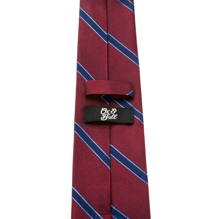 The Phillip Tie (Burgundy Stripe Men's Tie) Image 4