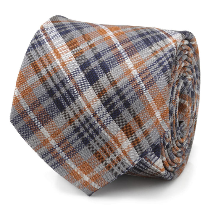 Gray Plaid Men's Tie Image 1