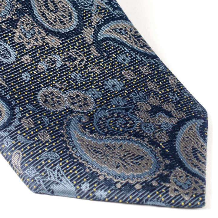 Blue & Gray Paisley Men's Tie Image 8