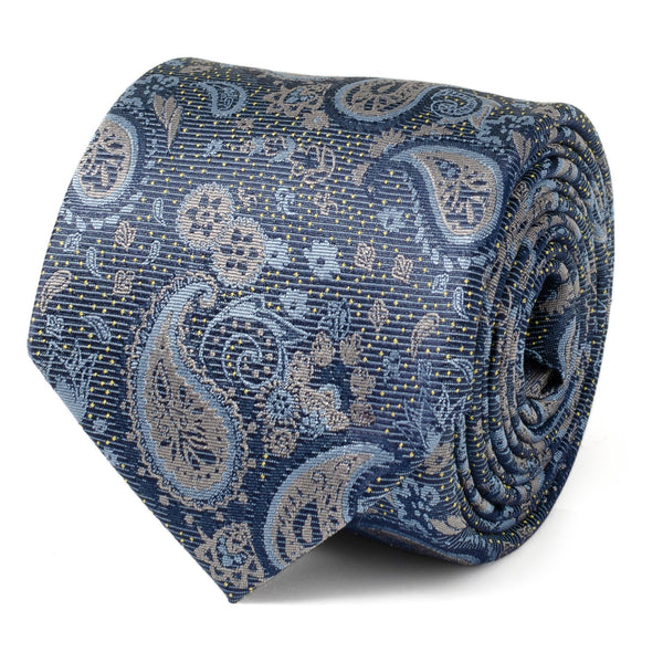 Blue & Gray Paisley Men's Tie Image 1
