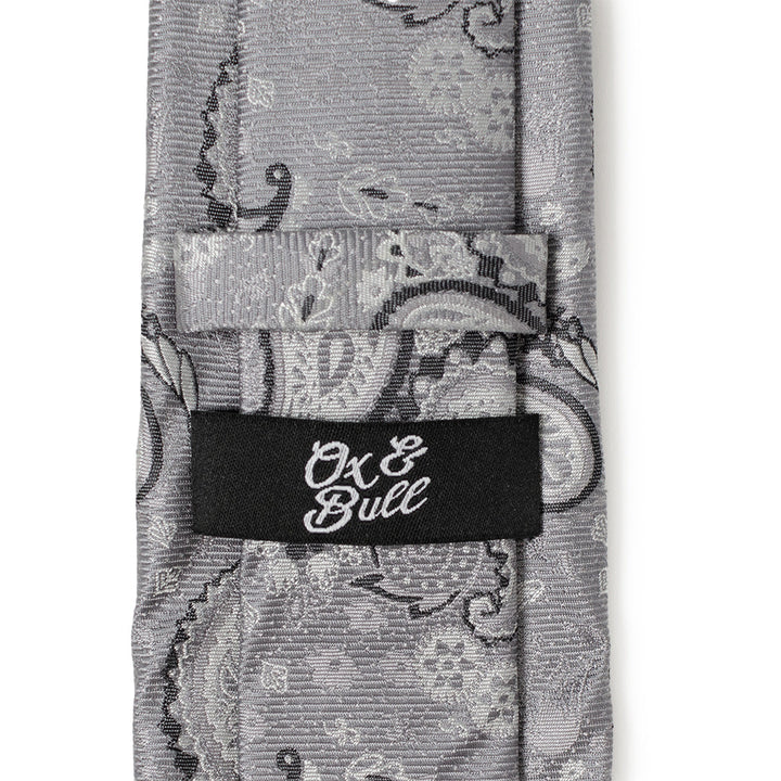 Gray Paisley Men's Tie Image 6