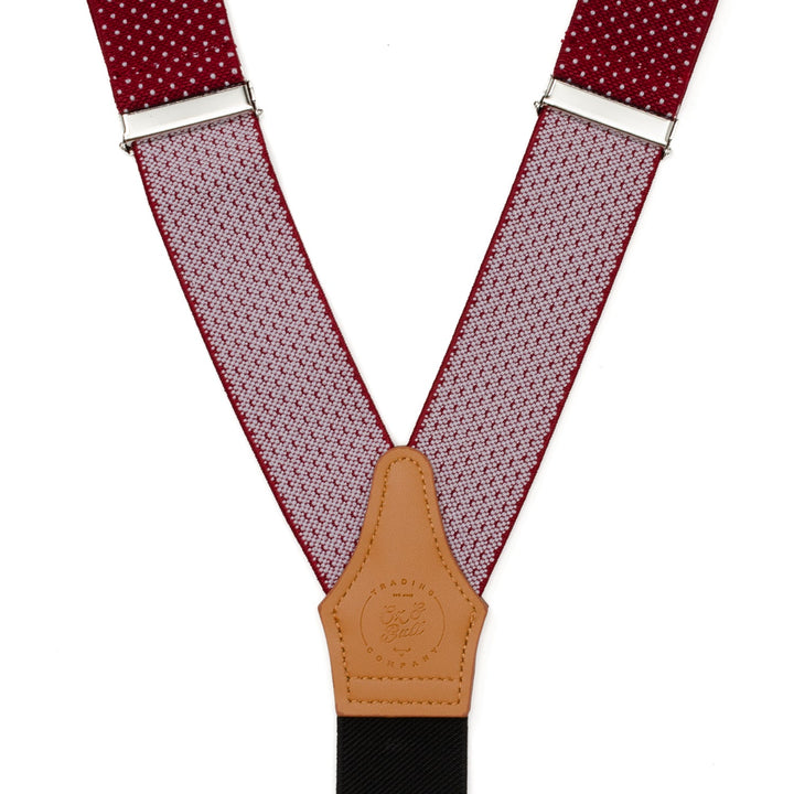 Maroon Dot Clip Suspenders Image 7