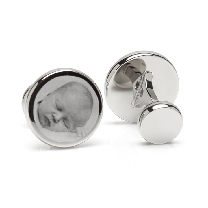 Custom Engraved Round Photo Cufflinks Image 8