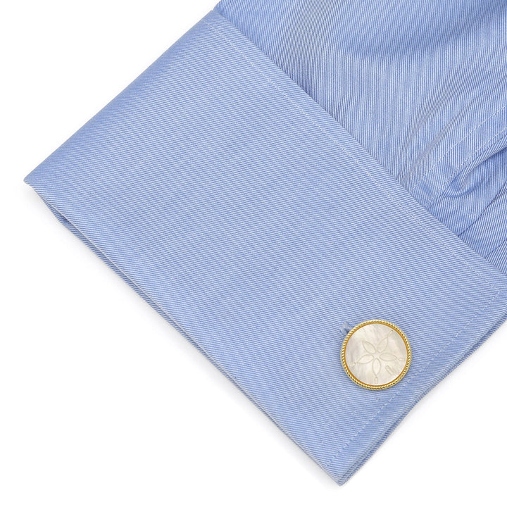 Sand Dollar Mother of Pearl Cufflinks Image 3