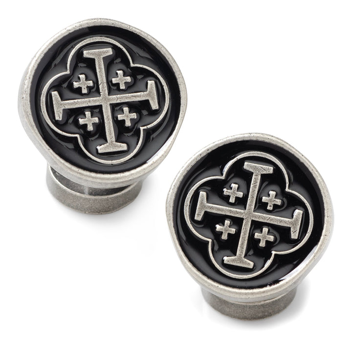 Shipwreck Cross Coin Antique Silver Cufflinks Image 1