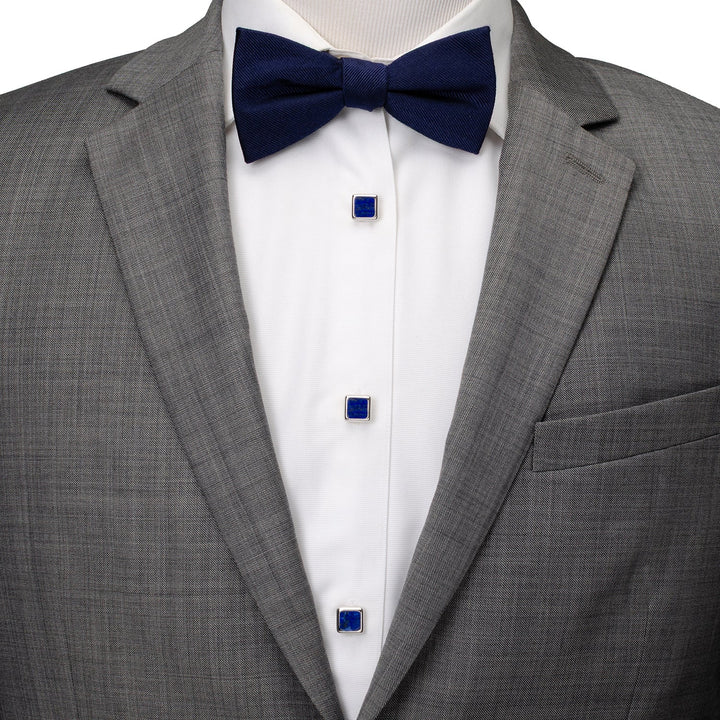 Sterling Silver and Lapis JFK Presidential Studs Image 2