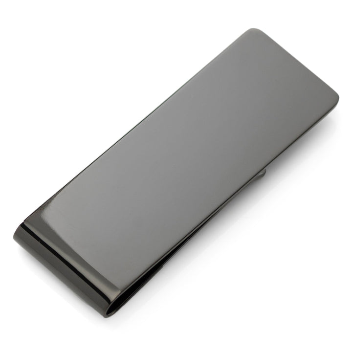 Stainless Steel Gunmetal Engravable Money Clip Image 1