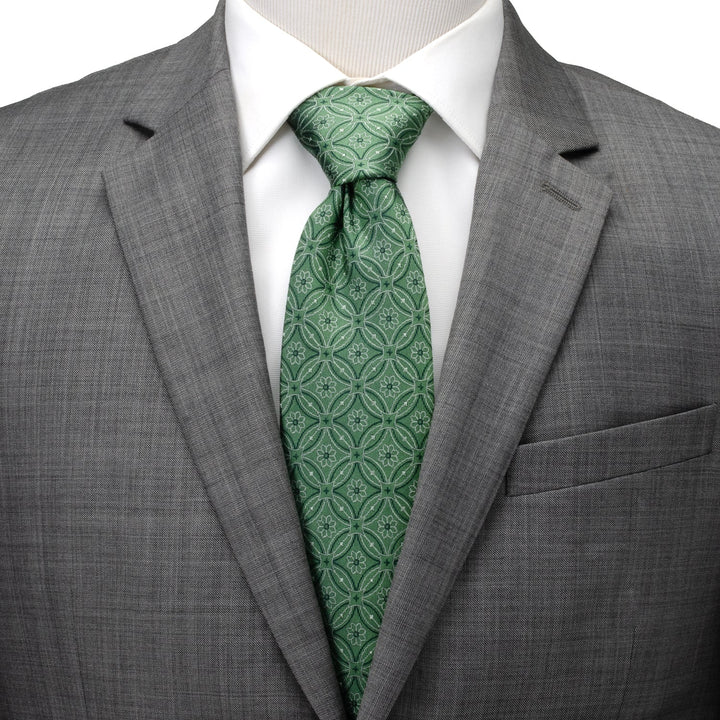 Watercress Green Tiled Men's Tie Image 2