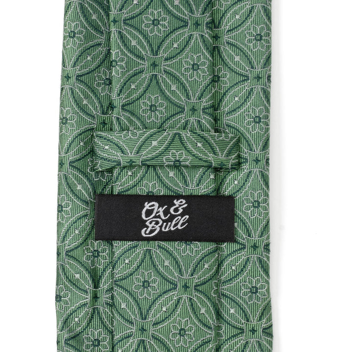 Watercress Green Tiled Men's Tie Image 5