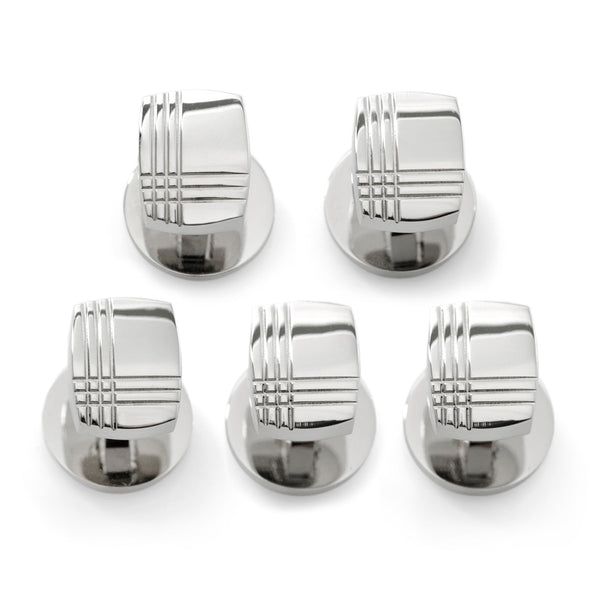 Sterling Silver Tartan Plaid 5-Studs Image 1