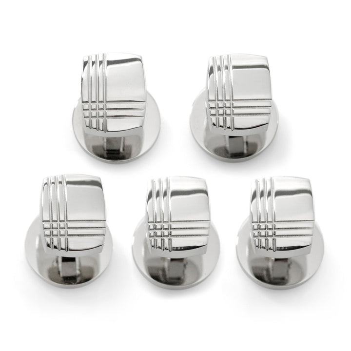 Sterling Silver Tartan Plaid 5-Studs Image 1