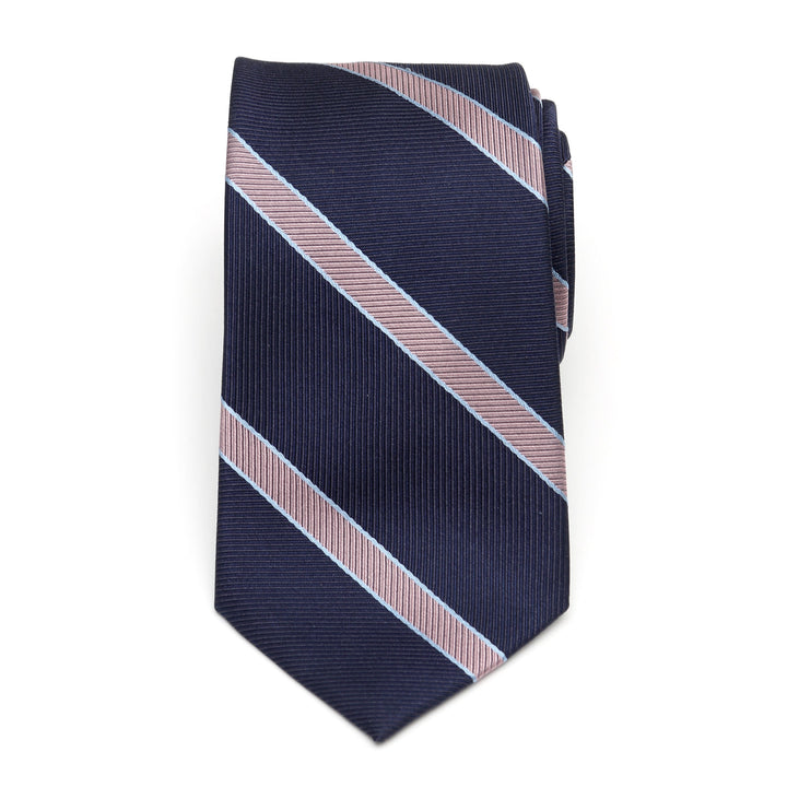 The Travis Tie (Navy Pink Stripe Men's Tie) Image 3
