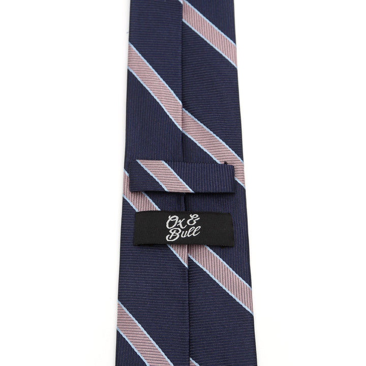 The Travis Tie (Navy Pink Stripe Men's Tie) Image 4