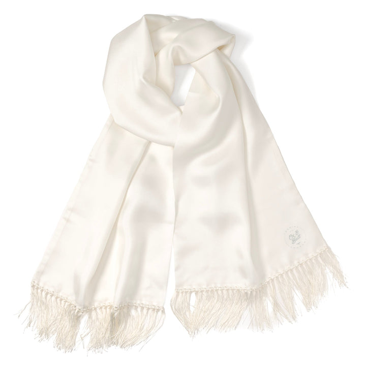 White Silk Tuxedo Scarf Image 1