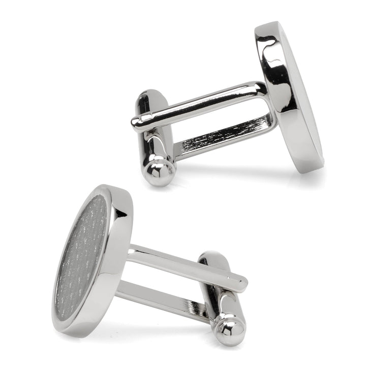 Woven Metal Black Cufflinks Image 4