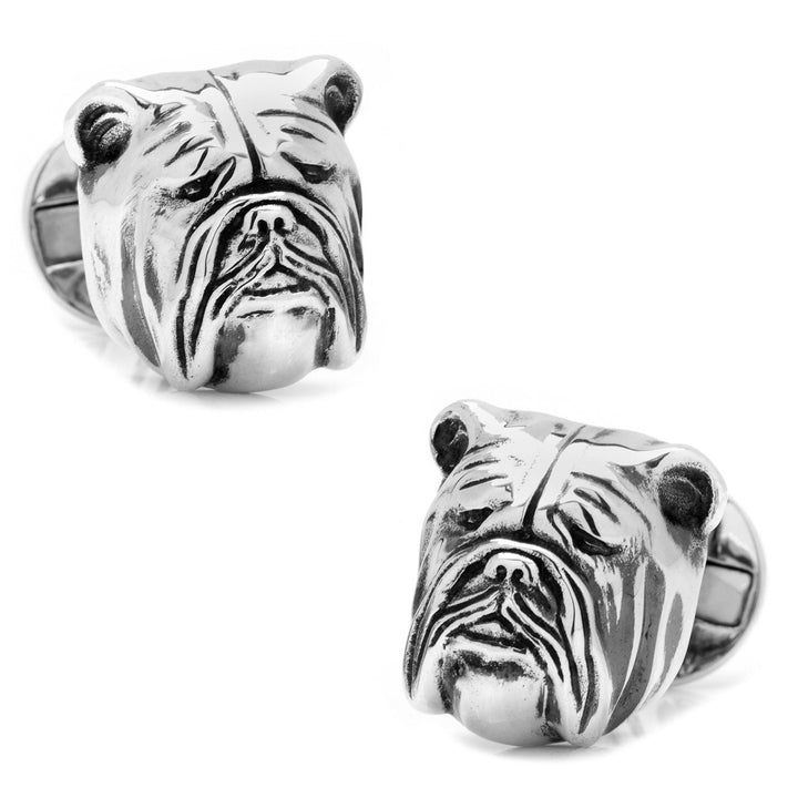 Sterling Silver 3D Bulldog Cufflinks Image 1