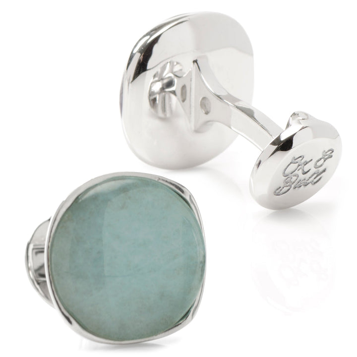 Sterling Silver Classic Formal Aventurine Cufflinks
 Image 2