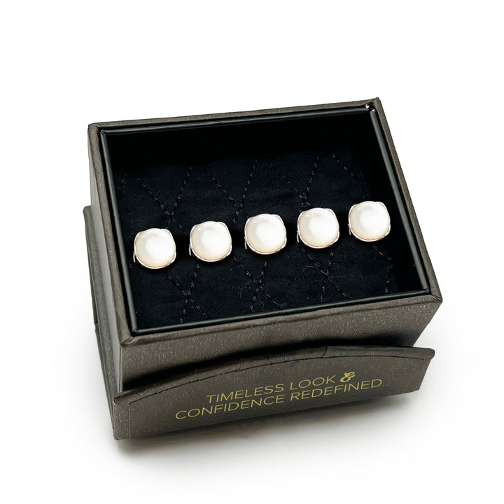 Sterling Silver Classic Formal Mother of Pearl Studs Image 5