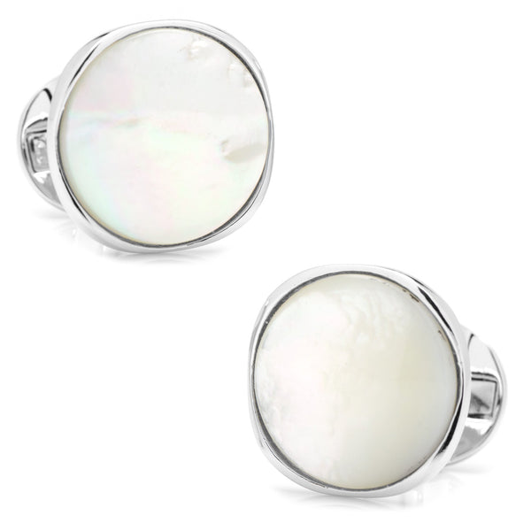 Sterling Silver Classic Formal Mother of Pearl Cufflinks Image 1
