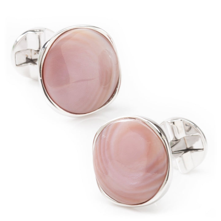 Sterling Silver Classic Formal Pink Mother of Pearl Stud Set Image 4