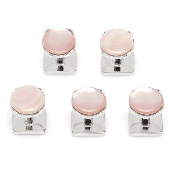 Sterling Silver Classic Formal Pink Mother of Pearl Studs Image 1