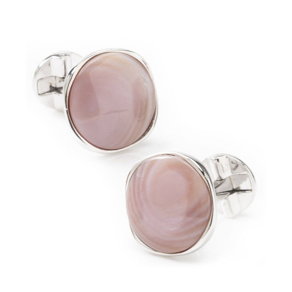 Sterling Silver Classic Formal Pink Mother of Pearl Cufflinks
 Image 1