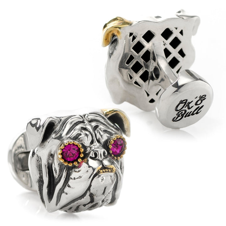 Sterling Silver English Bulldog Cufflinks Image 2