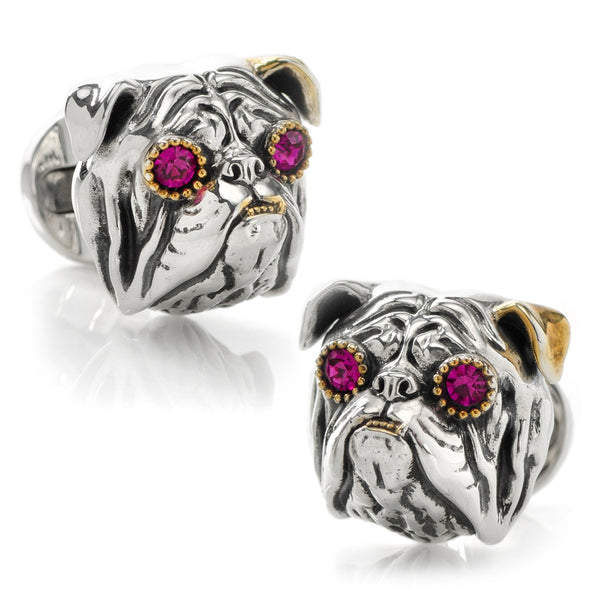 Sterling Silver English Bulldog Cufflinks Image 1