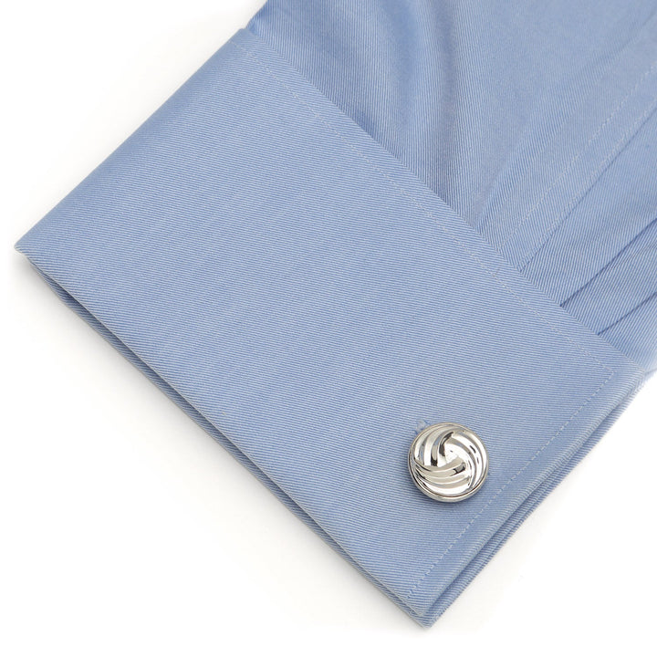 Modern Knot Sterling Silver Cufflinks Image 4